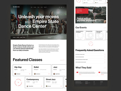 Empire State Dance Center art dance dance center dance school desktop education landing main ui ux