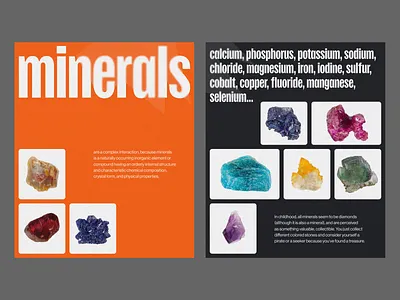 minerals 2022 trends 3d art direction creative design experimental graphic design grid illustration layout minerals poster typo typography ui ui elements uidesign ux web web design