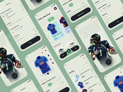 Sports Store Application app clean creative design graphics interface design intorque minimal mobile mobile app online store product design shop sports tshirt ui ux