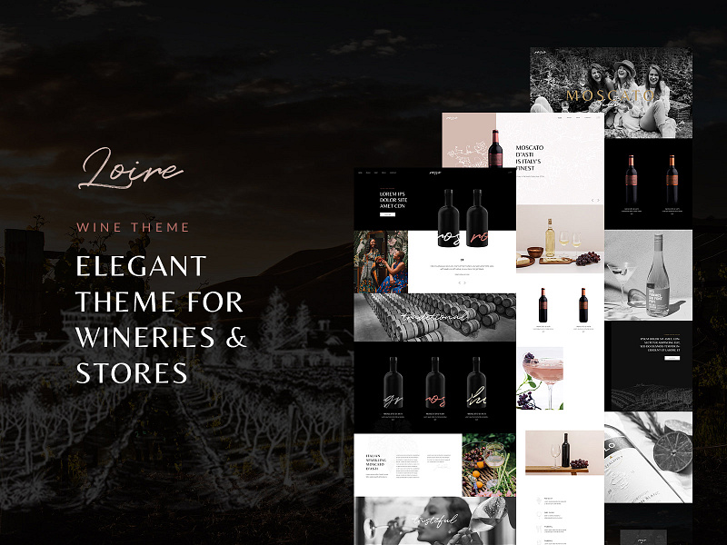Loire - Winery and Wine Store Theme design illustration layout logo responsive template theme ui ux wordpress