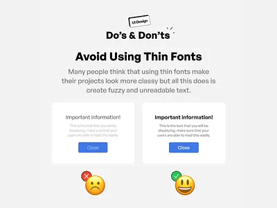 Quick Win: Avoid Using Thin Fonts 🤏 business value design motion graphics ui ui design user experience user interface ux