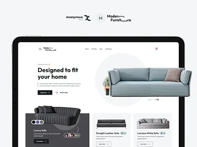 Modern Furniture Landing Page design ecommerce experience furniture store landing page online store product page sofa ui ux website