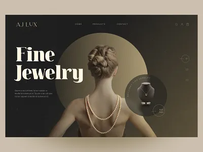 Fine Jewelry Website concept elegant fine jewelry landing page lp refined site ui vintage website