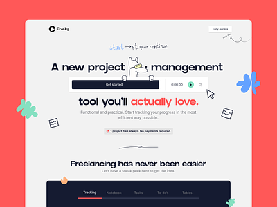Tracky: Freelancer's best friend for life. agency clean design freelancer illustration mobile project management time todo tool tracker tracker app ui ux