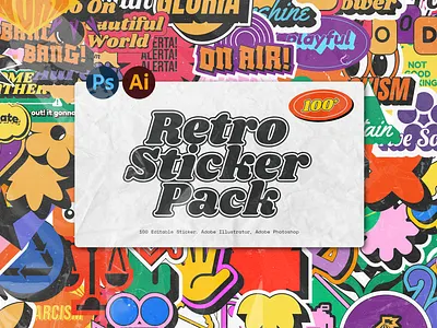Retro Sticker Pack 80s 90s aesthetic asset branding design design pattern girl hypebeast illustration instagram instagram stories print retro social media sticker