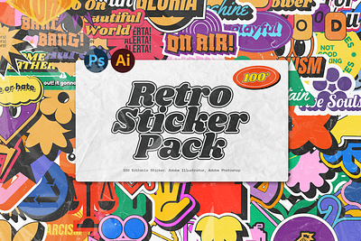 Retro Sticker Pack 80s 90s aesthetic asset branding design design pattern girl hypebeast illustration instagram instagram stories print retro social media sticker