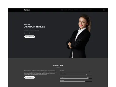 Ashton - One Page Portfolio HTML Template agency catalogue clean resume creative curriculum vitae cv landing page minimal modern resume one page personal personal portfolio portfolio portfolio page portfolio site portfolio website programmer responsive resume resume template