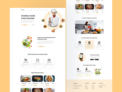 Food chef design food food landing page design landing page landing page design restaurant landing page design restaurants ui uiux ux web landing page web landing page design
