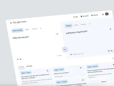 Google Translate Redesign design minimal ui ux website