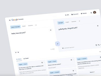 Google Translate Redesign design minimal ui ux website