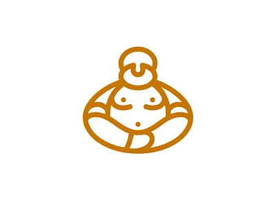Buddha Linear Logo art buddha china line linear logo minimalist monk people sage temple