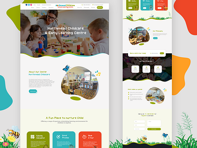 Childcare/early Learning Center/child schooling website Design child care center childcare design landing page photoshop preschool psd template school ui ux web web design web development website website concept website design website template