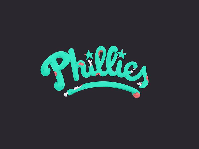 Phillies #011 baseball logo philadelphia phillies typography world series zombie