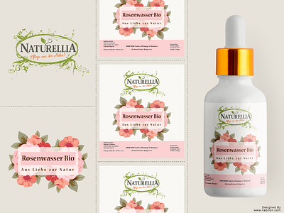 Rosenwasser Bio bottle label packaging design branding design graphic design illustration label label packaging labeldesign logo package design packaging design ui