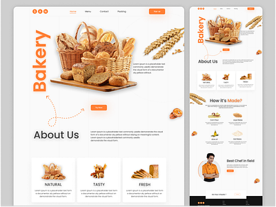 Landing Page Design For Bakery Shop bakery bakery landing page branding design graphic design illustration landing page landingpage tredingdesigns trending design ui ux webdesign website trends