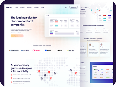 Anrok Web Design design desktop illustration landing page marketing mobile modern simple tax ui ux web website