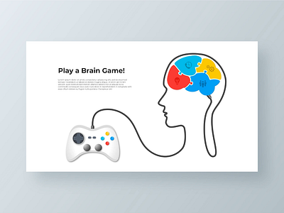 Brain Animated PowerPoint Infographic animated brain gamepad illustration infographic ppt template puzzle