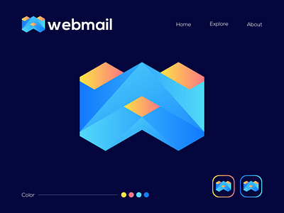 Webmail (w+m) modern logo design app logo brand identity branding colorful logo company logo crypto logo graphic design lettermark logo logo m logo mail logo minimal minimalist logo modern logo software logo tech logo w letter logo w logo web logo webmail logo