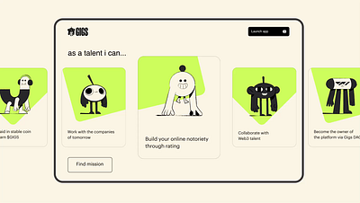 Gigs platform — Animation animation branding crypto design economy embacy gigs illustration interface logo ui ux web web3 website