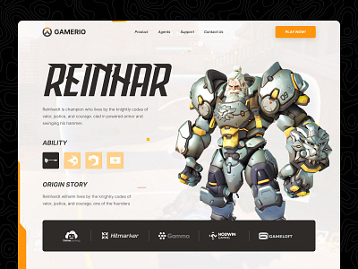 GAMERIO - Game Website design game game design game website gamer gaming gaming website design home page landing page minimal online game online gaming website pixency playing game ui ui design ux ux design videogame website