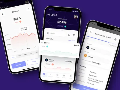 Cryptocurrency Wallet app bitcoin blockchain crypto crypto app cryptocurrency cryptocurrency wallet figma finance finance app fintech fintech app ios ios app ui ui design uiux user experience user interface ux ux design