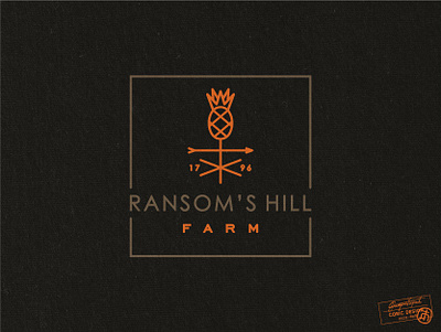 Ransom's Hill Farm arrow branding clean creative design drawing farm graphic design hill historic historical illustrator logo minimal modern pineapple plant simple vector vintage