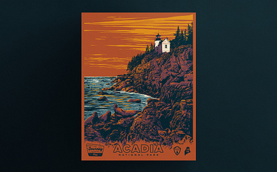 Acadia National Park Poster acadia lighthouse maine national park seals