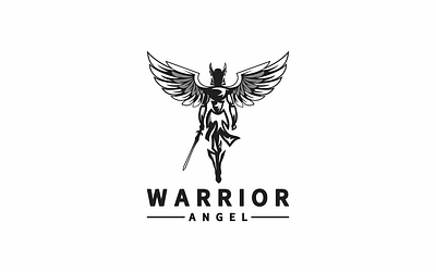Warrior Logo abstract adobe illustrator angel bold brand identity branding custom logo design flat graphic design logo logo design logo maker minimal modern unique vector warrior warrior angel