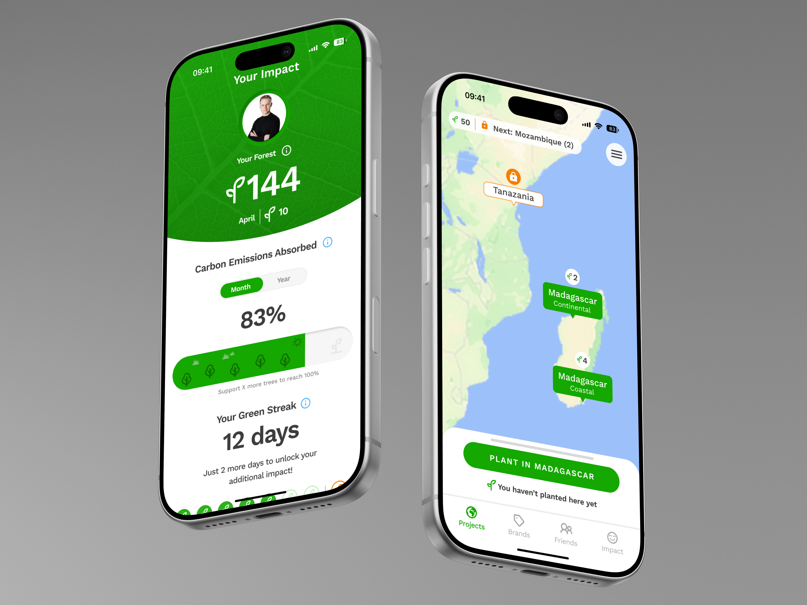 TreeApp | ClimateTech / Sustainability · Mobile app app branding dashboard design ios mobile app mobile design mobile interface mobiledesign product design ui ux uxui