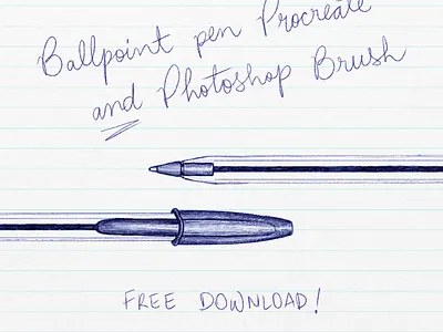Giveaway! Ballpoint pen brush ballpoint ballpointpen brushes freebie freebrushes freedownload giveaway photoshop procreate supplies