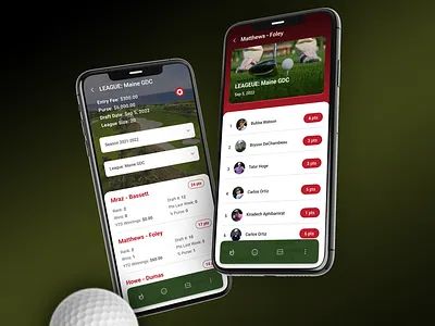 Golf Mobile App angular development golf management mobile mobile app mobile development product design ux design