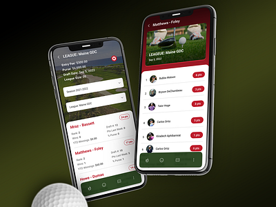 Golf Mobile App angular development golf management mobile mobile app mobile development product design ux design