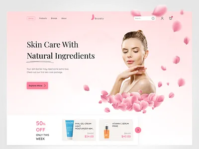 Skincare Product Landing Page app beauty care cosmetic cosmetics design graphic design landing shop site skin skincare ui uidesign ux web website