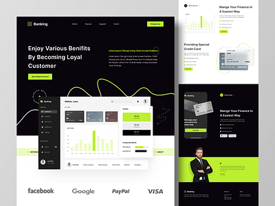 E Banking Landing Page bank banking business clean credit card debit card e finance finance fintech landing landing page landing page design payment payment card technology ui web app web design website design