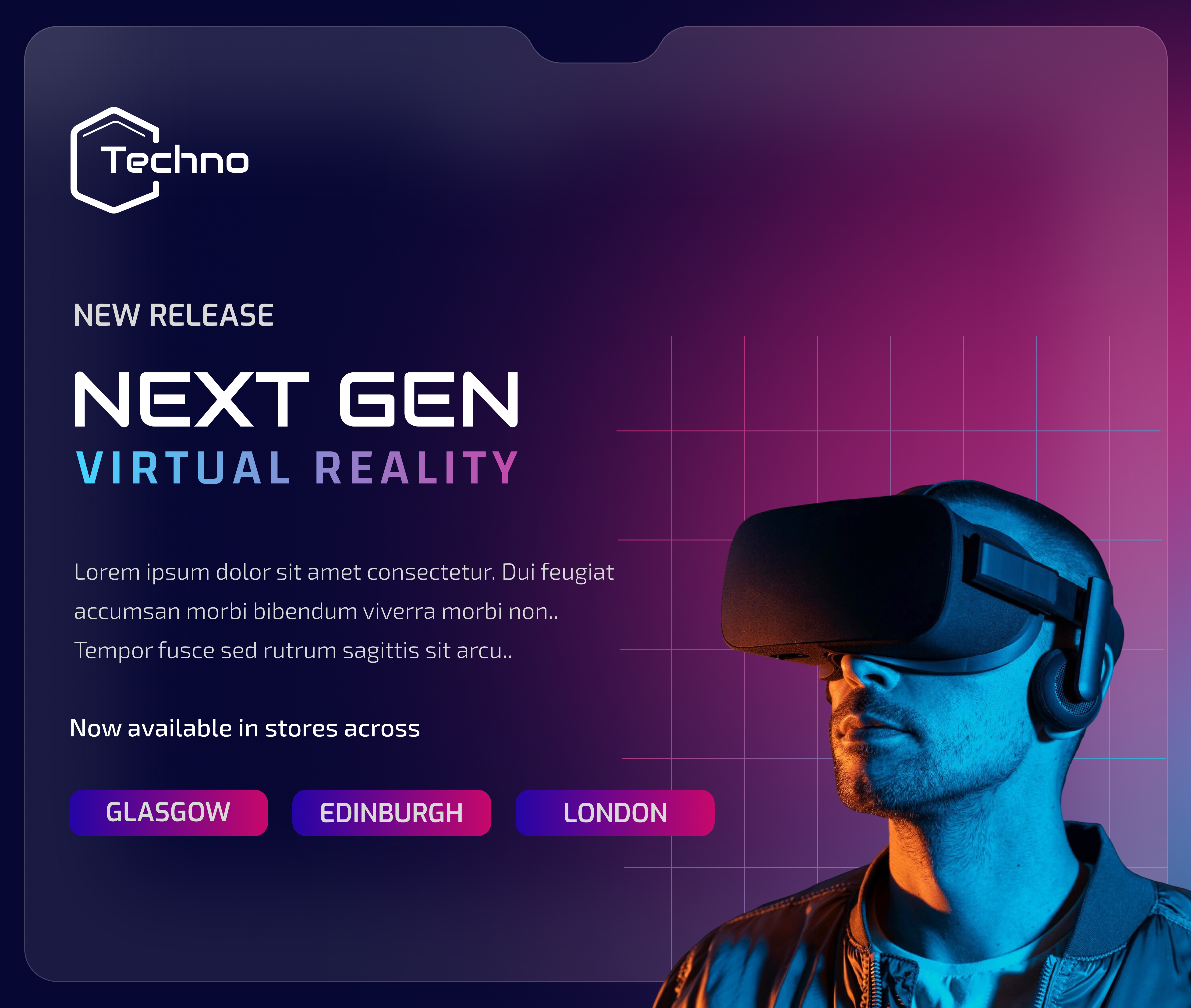 Next Gen VR Banner Design banner design graphic design product marketing tech design ui virtual reality