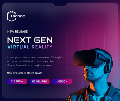 Next Gen VR Banner Design banner design graphic design product marketing tech design ui virtual reality