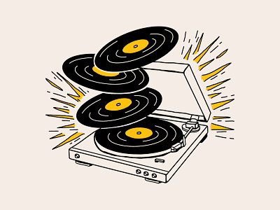 Record Stack branding design graphic design illustration logo music record label typography vinyl