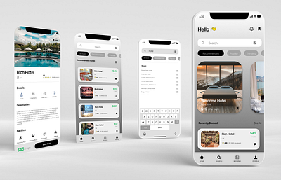 Hotel Booking App UI 3d animation branding dribbble graphic design logo motion graphics ui