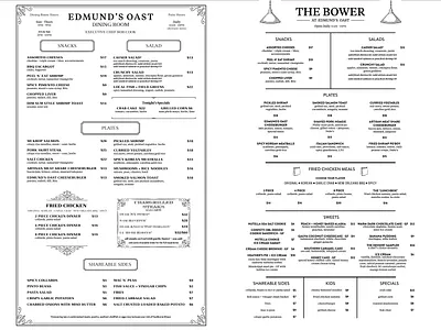 Edmund's Oast Menus branding graphic design