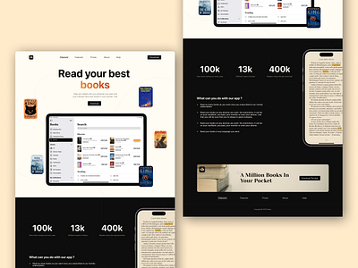 Book app website design concept app application beige black clean concept daily ui dailyui design interface landingpage minimal minimalist ui ui design user interface web web design webdesign website