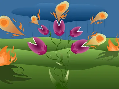 Illustration "Evil plant" animation app art branding design flat graphic design icon illustration illustrator logo minimal typography ui vector web website