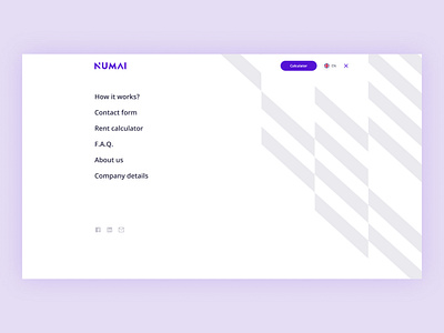 Numai - Burger menu bank branding burger burger menu clean design menu minimal modern navigation real estate trendy ui whitespace