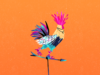 Tenório animal animals bird character design cock death digital fable illustration photoshop rooster vane weather