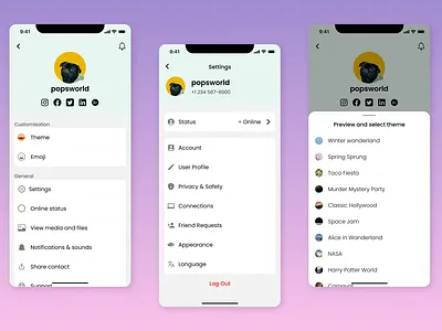 Social Network - User Account flow app design design figma ios app design ui design ui designer uiux ux design web design webapp