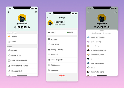 Social Network - User Account flow app design design figma ios app design ui design ui designer uiux ux design web design webapp