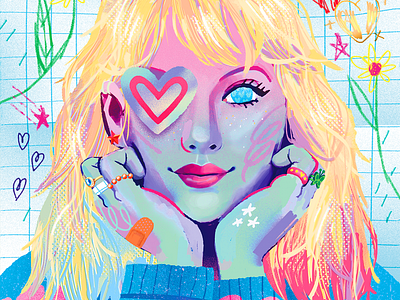 Lover celebrity character design digital folklore illustration lover music photoshop portrait swift taylor taylor swift