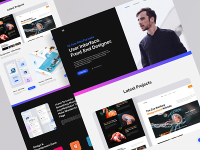 Personal Portofolio - Web Design branding clean design elegant design illustration man minimalist modern people personal portfolio ui ui design uiux