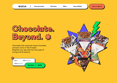 Sales Landing Page brutalism style chocolate landing page landing page design sale sales landing page typography ui uiux web design yellow