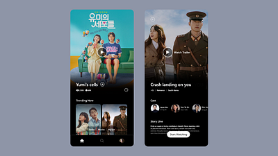 Korean Drama App Concept app design graphic design movie ui ux web