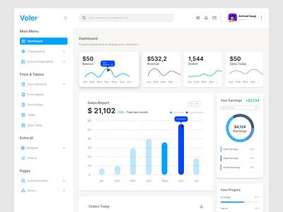 Voler - Personal Analytical Dashboard Design app branding design icon logo ui ux